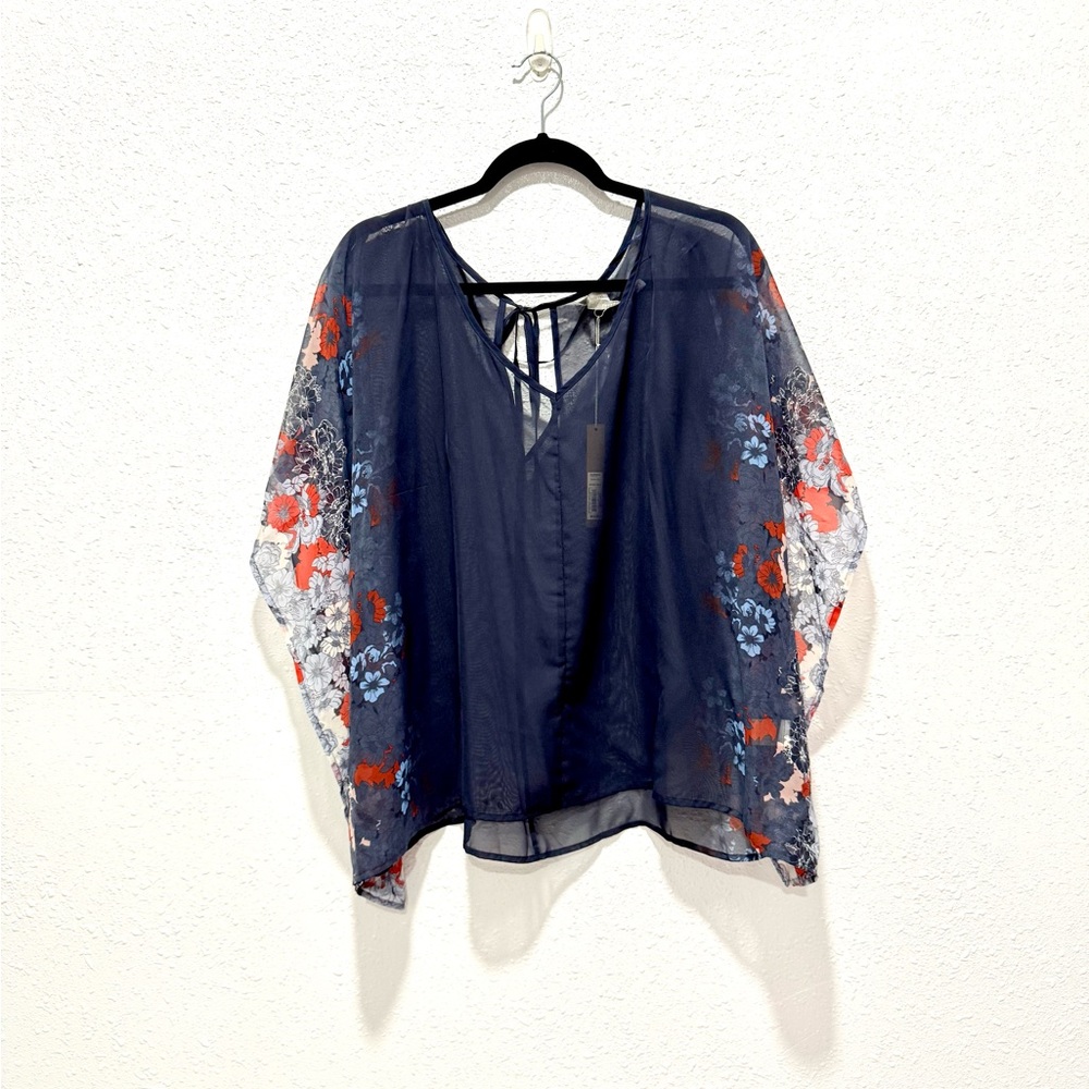 LC Lauren Conrad sheer pullover Floral top L/XL